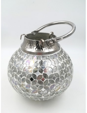 Lanterna mosaico vetro/argento J-Line