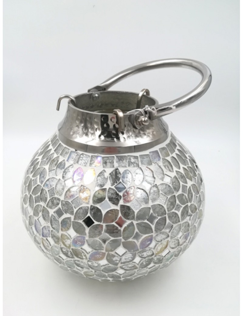 Lanterna mosaico vetro/argento J-Line