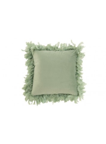 Cuscino velluto Piume Verde Menta - J-Line