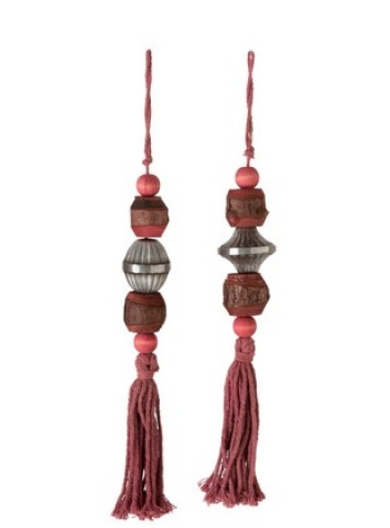 Nappa Decorativa Legno/Cotone Rosso - J-Line