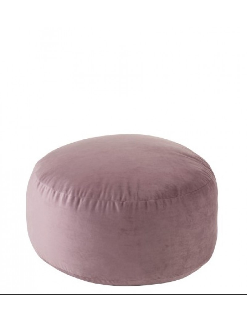 Pouf Rotondo Velluto Malva - J-Line