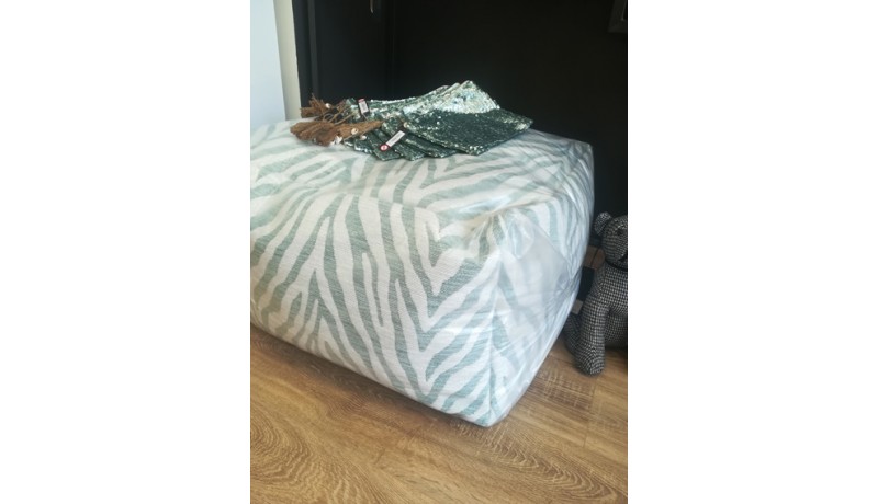 Pouf zebra verde menta - J-Line