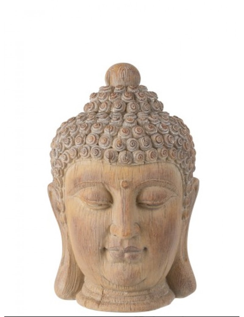 Testa di Buddha in legno - J-Line